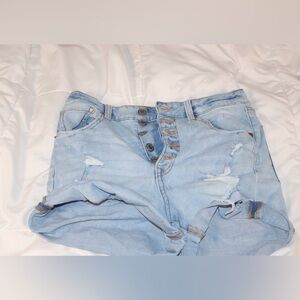 Aeropostale Light Blue Distressed Denim Shorts